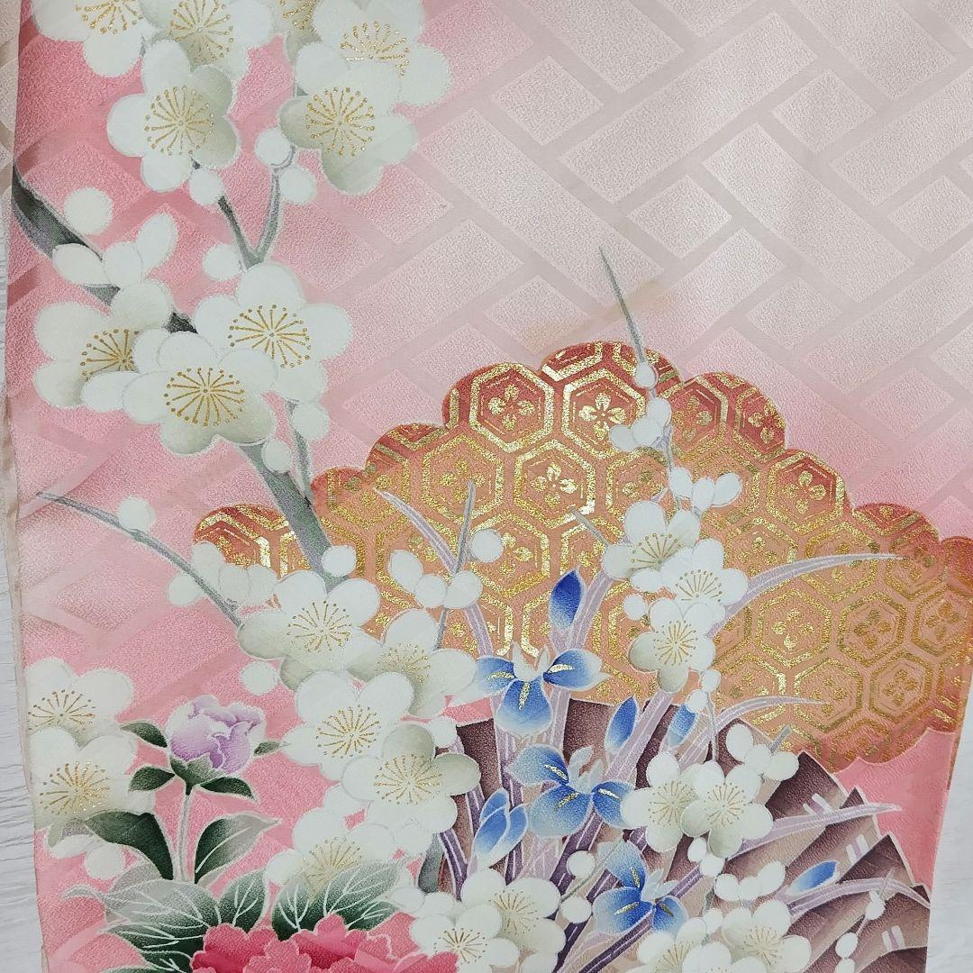 振袖フルセット(8点)・成人式・落款有り・作家物・くすみ・ピンク・胴裏正絹