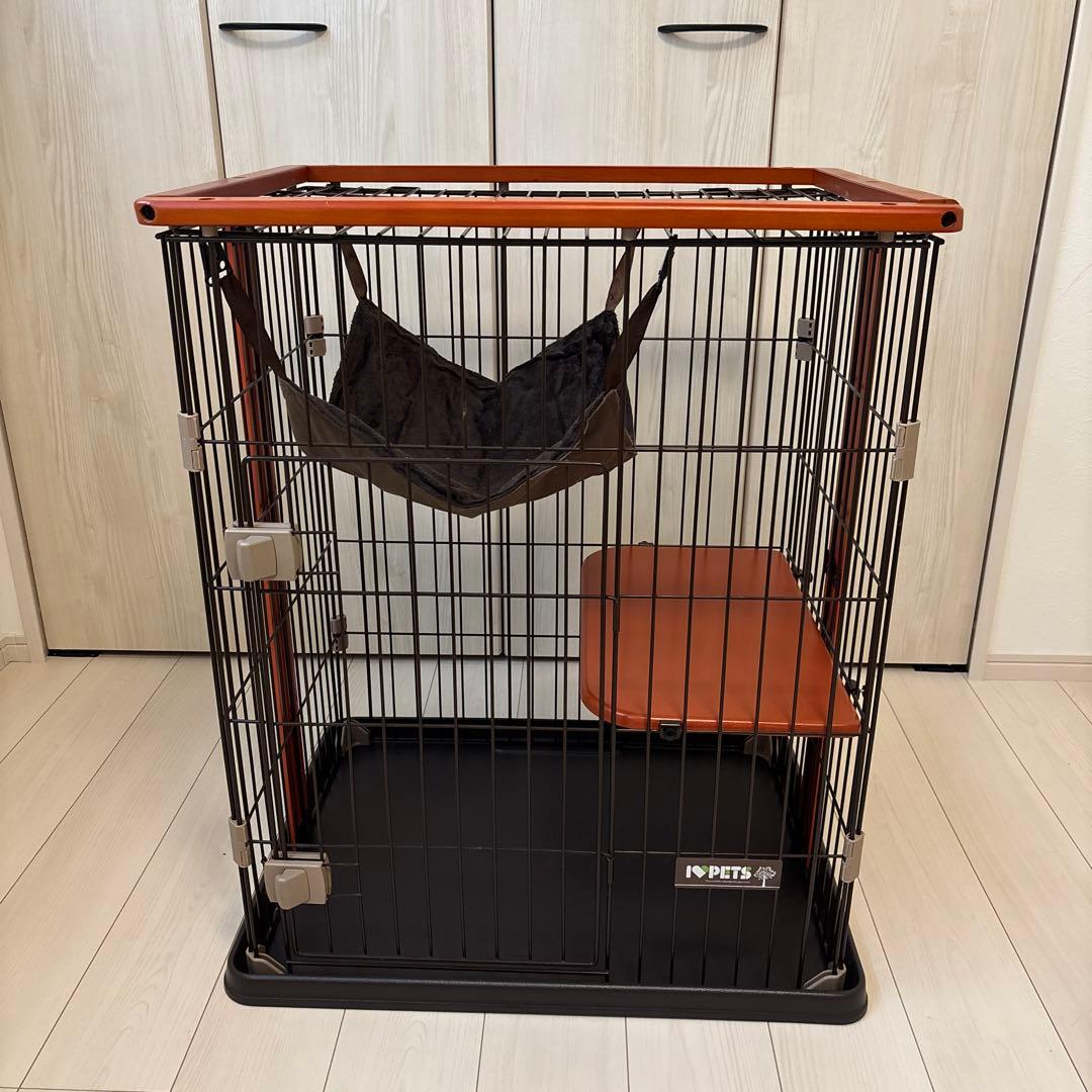 INPET Cat Mini キャットケージ ハンモック付き ブラウン
