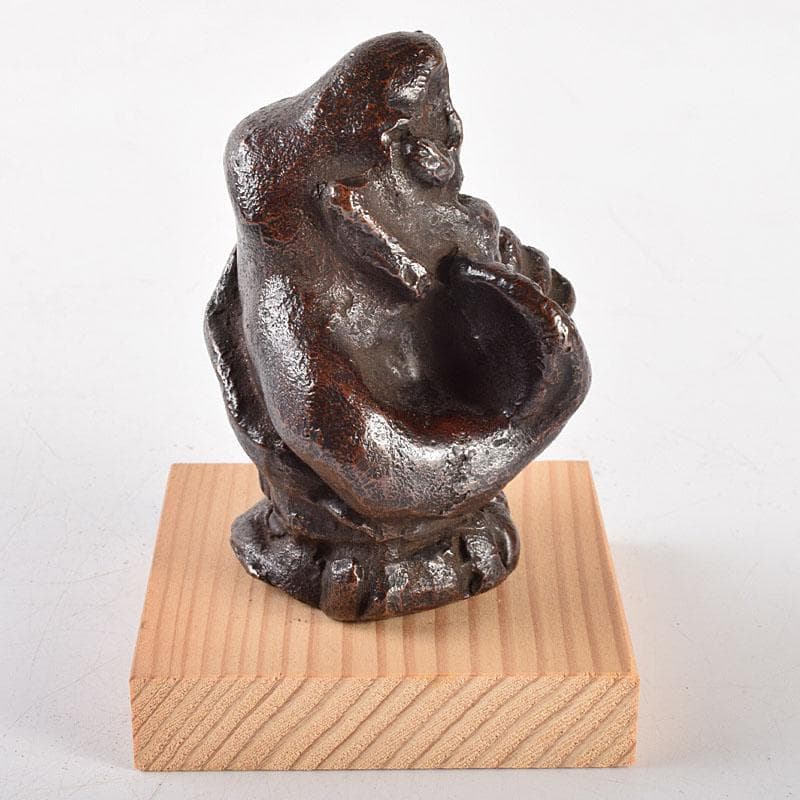 東大寺清水公照作　ブロンズ像　『雪山童子』　共箱　M　R4732