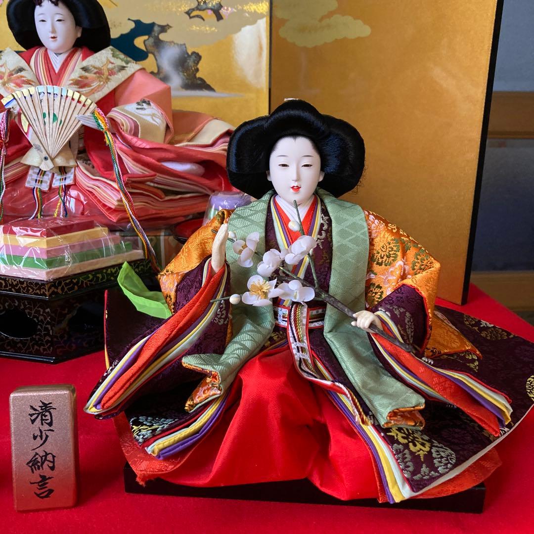 東京久月三段飾り雛人形平安三賢女付雛の詩 屏風は売り切れ 購入前メッセージ下さい