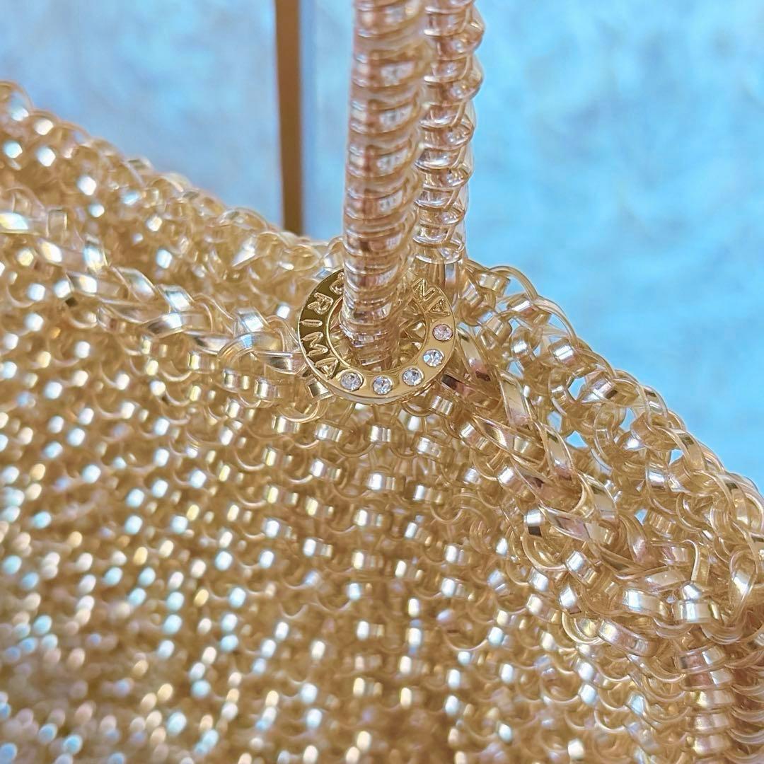 アンテプリマ　スクエアミディアム　シャンパンゴールド　チェーン　チャーム付き