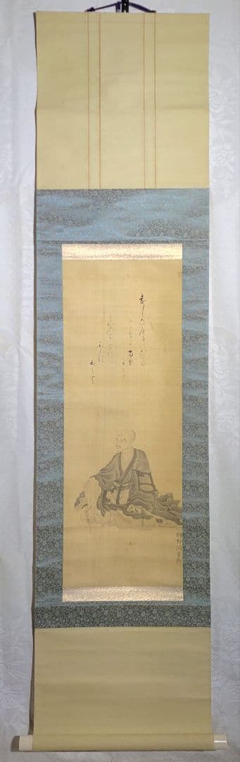 狩野洞栄　和歌　画賛　掛け軸　箱無し　書画、骨董品、美術品
