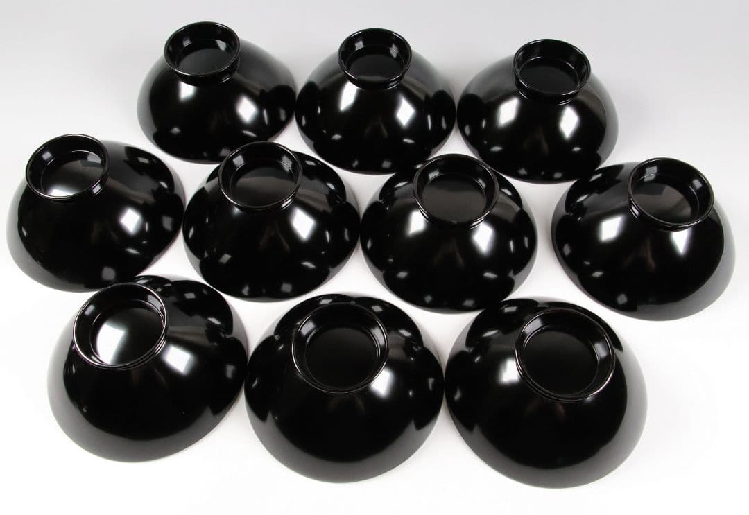 CK73 能登輪島塗 漆光堂謹製 流水菊 金蒔絵 黒塗吸物椀 九客 木箱 木製