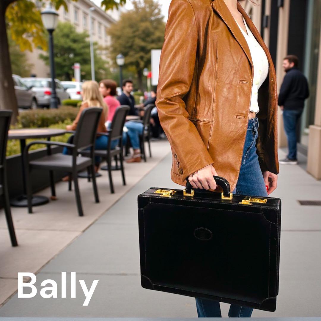 Bally バリー　レザー アタッシュケース　ヴィンテージ　ブラック