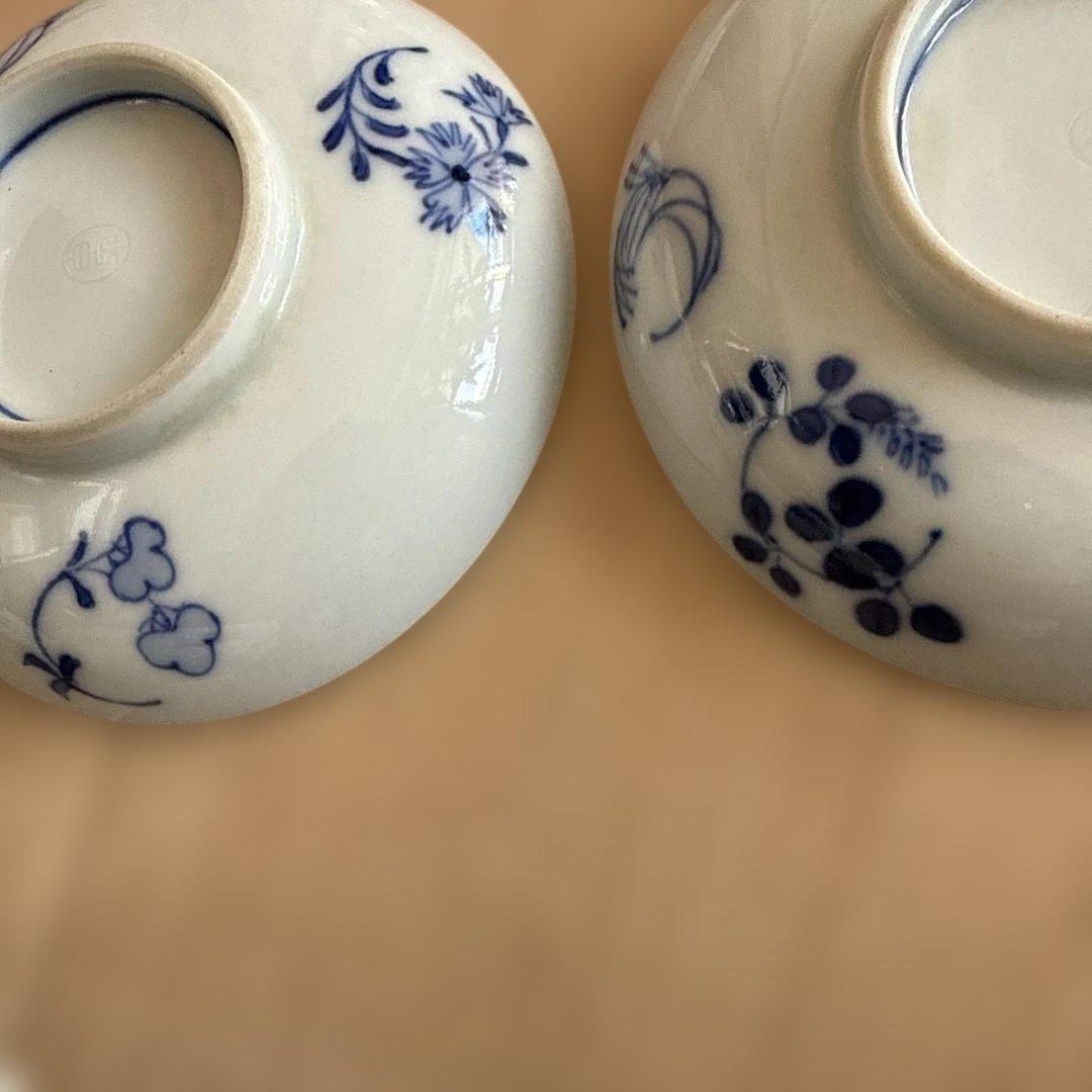 平安　喜泉造　七草模様　鉢　小鉢　中附　白泉　陶工白泉