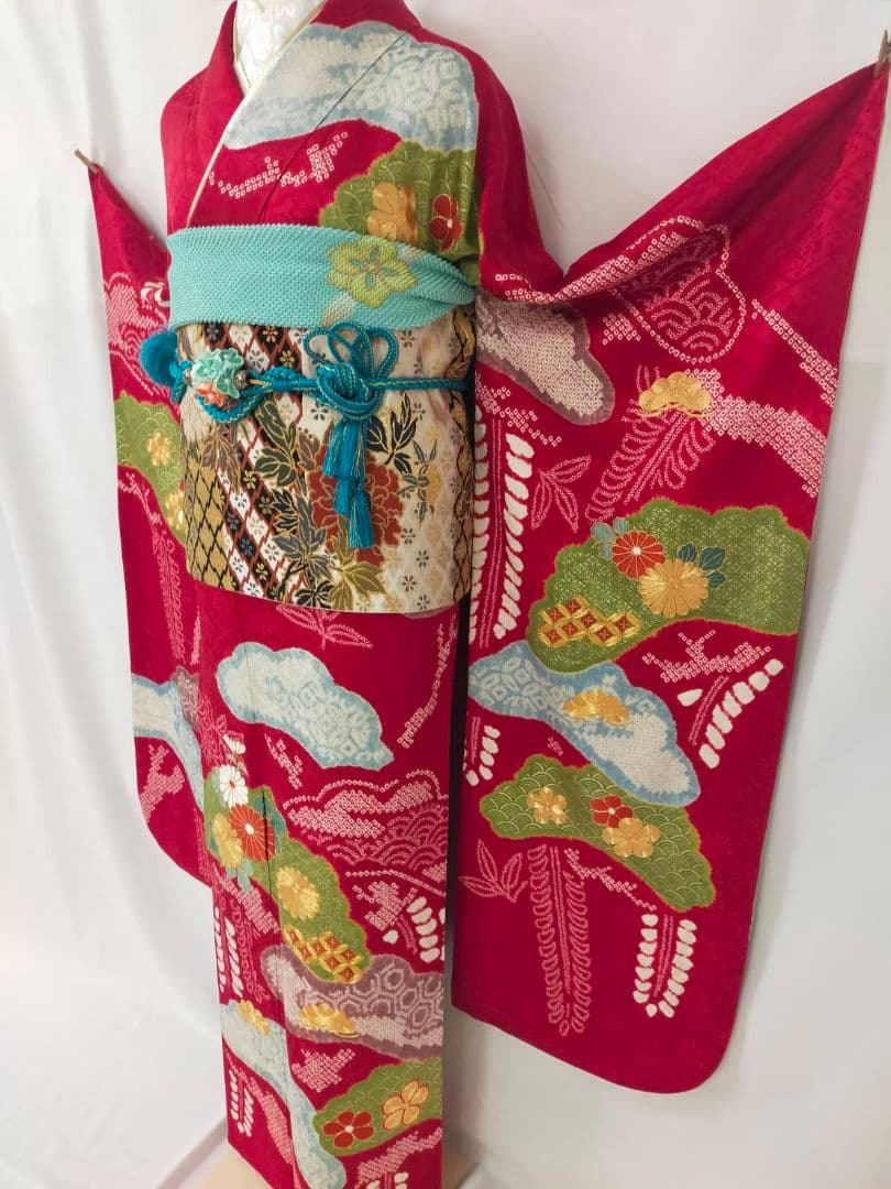 売約済み【WA-Modern】★★正絹　桶絞り　京友禅　振袖単品★★