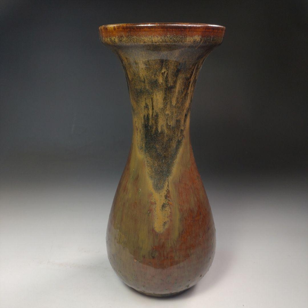 イ233 花瓶『亀井味楽造』『高取焼　御花瓶　花生　共箱』花器　茶道具