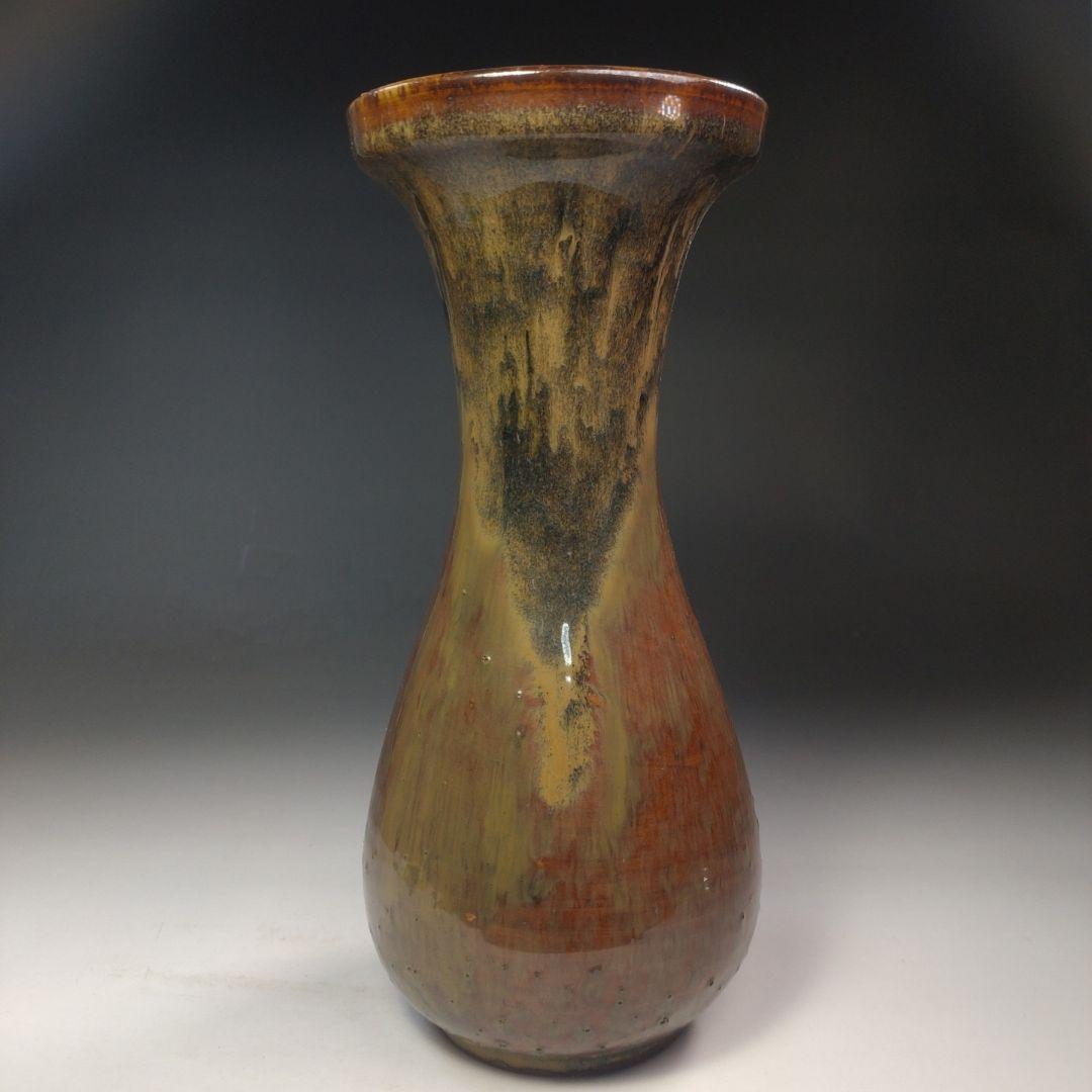 イ233 花瓶『亀井味楽造』『高取焼　御花瓶　花生　共箱』花器　茶道具