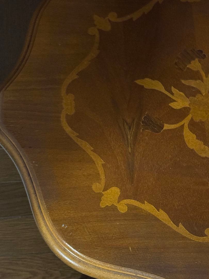 現品渡し　象嵌　イタリア　コーヒーテーブル　丸テーブル　サイドテーブル