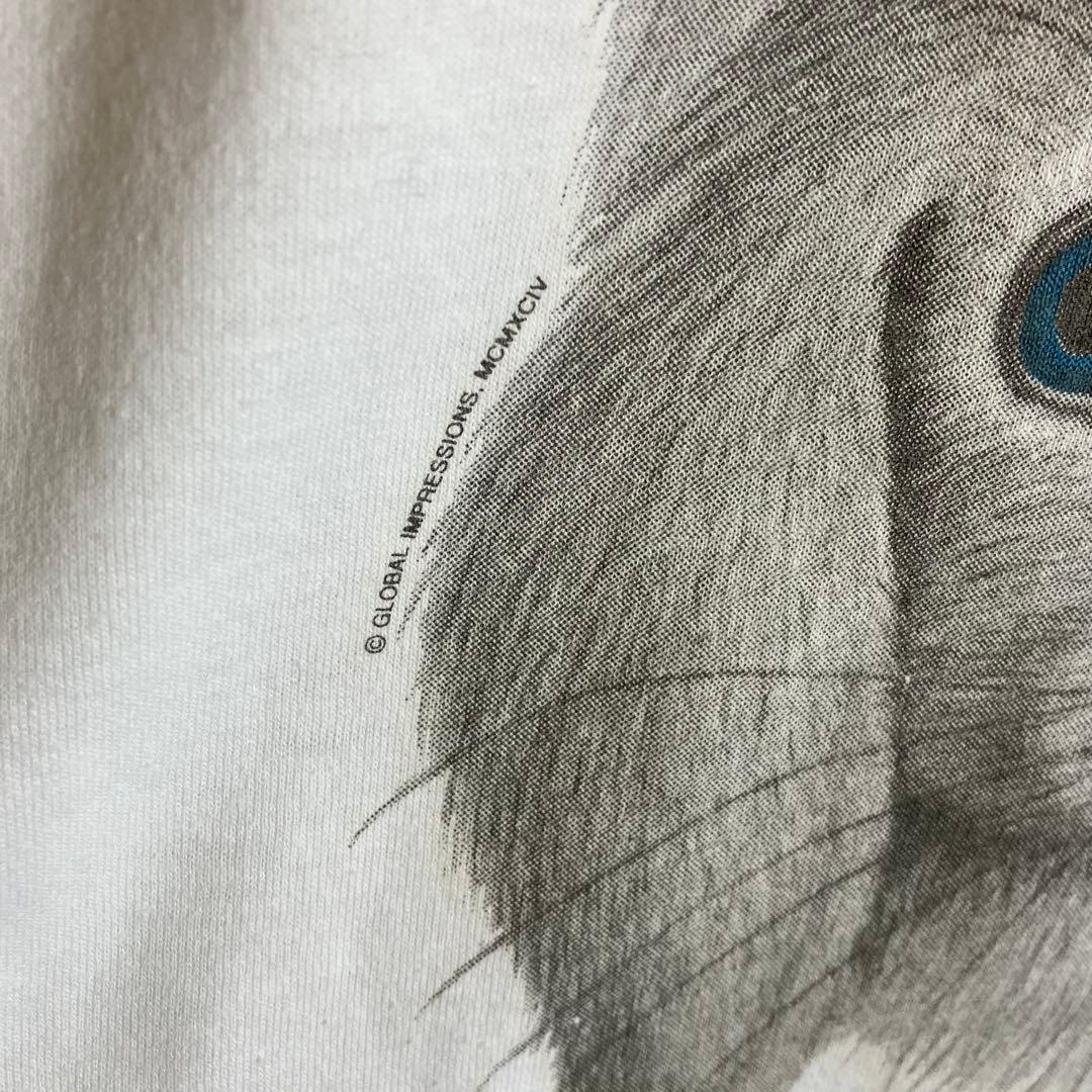 90's USA製 ヘインズ うさぎ 兎 デザインtシャツ 白 L