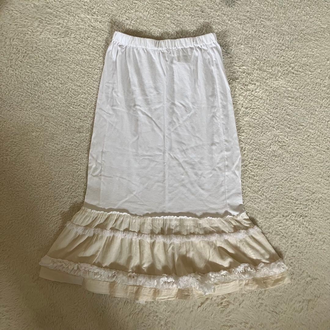 COMME des GARCONS AD1999 コットン 膝丈 スカート 白