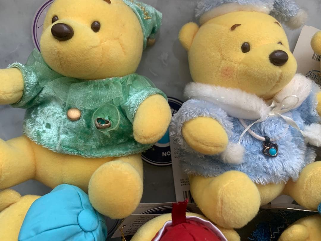 ディズニーストア　くまのプーさん ぬいぐるみ誕生日　誕生石　7点セット