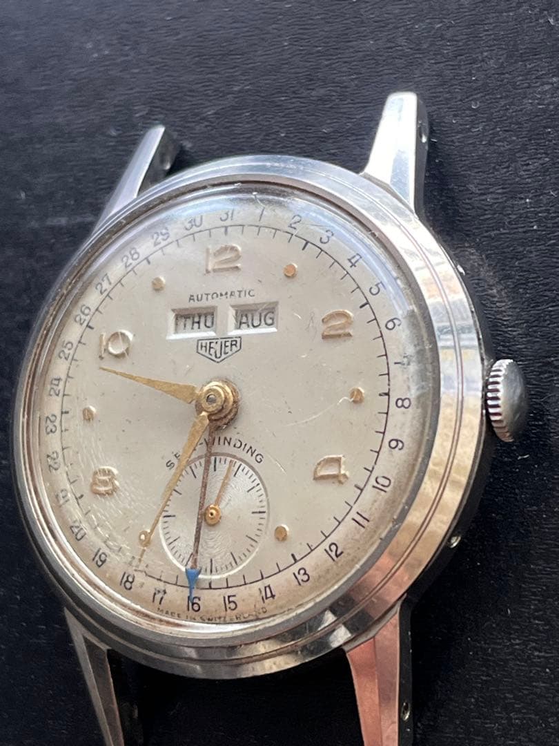 ホイヤー　ヴィンテージ　トリプルカレンダー　ゼンマイ切れ