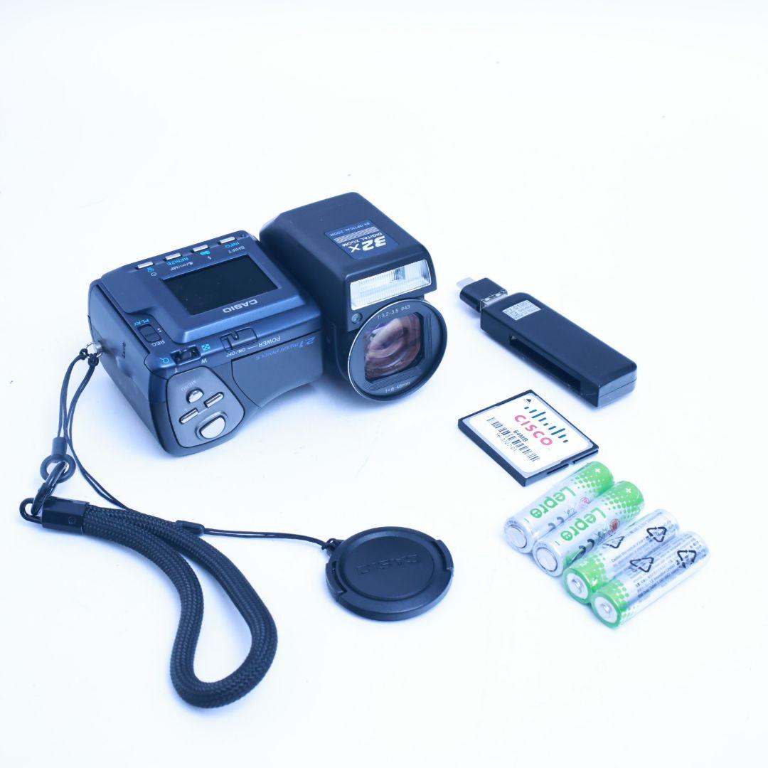 スマホ転送可 デジタルカメラCASIO QV-2900UX メモリーカード等付