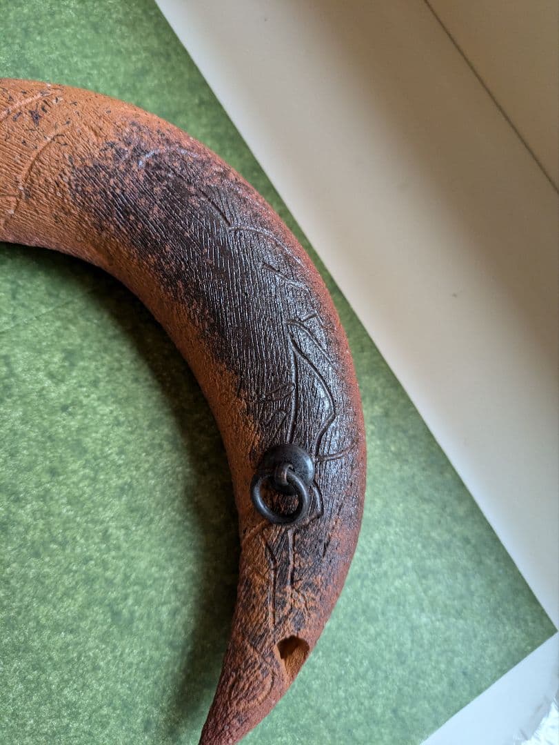 みかん　肥後博己　オブジェ　月　花器　陶　花生け　壁掛け