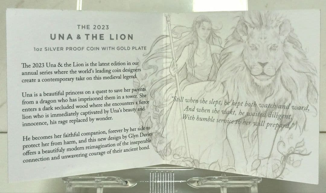 2023 ウナとライオン 1oz £1ゴールドプレート銀貨 NGCPF70UC②