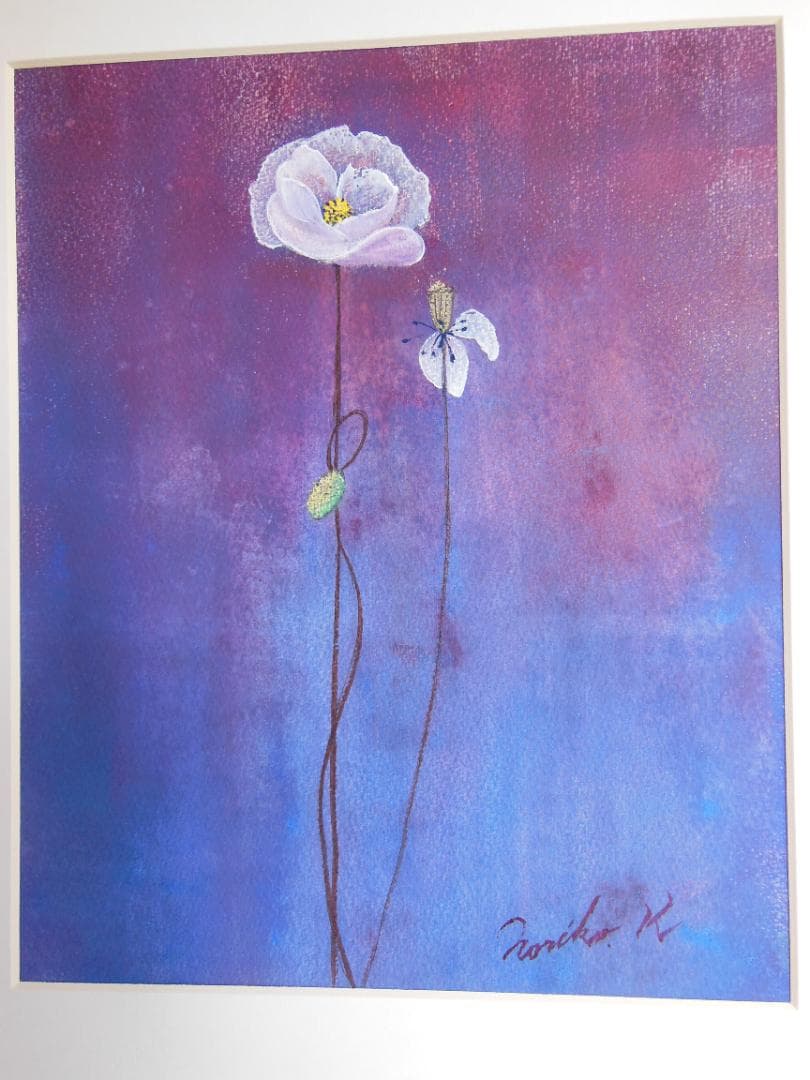 「今、世界が創られる！」 Noriko作 ポピー 額装済み 325