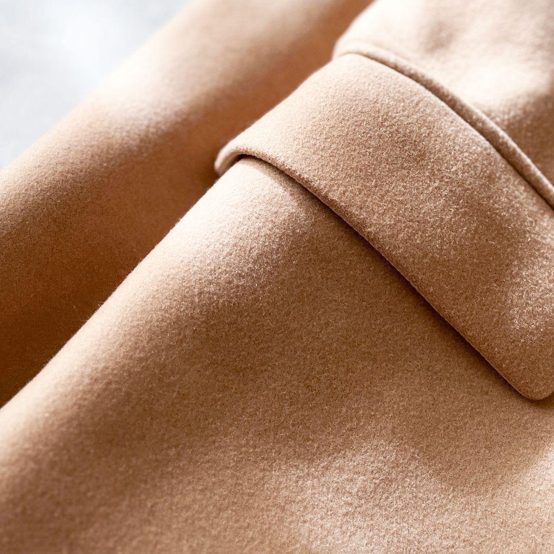 美品 シップス 上質ウール シルク コート チェスターコート ベージュ A7