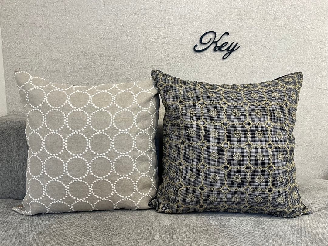 ミナペルホネン　ハンドメイドクッションカバー★タンバリン ベージュxホワイト