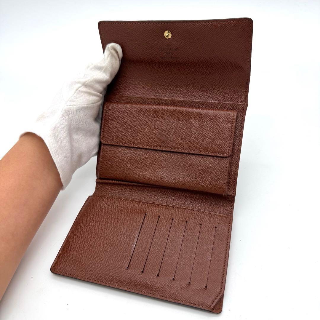 【極美品】ルイヴィトン　モノグラム　エテュイパピエ　三つ折り財布　財布　ブラウン