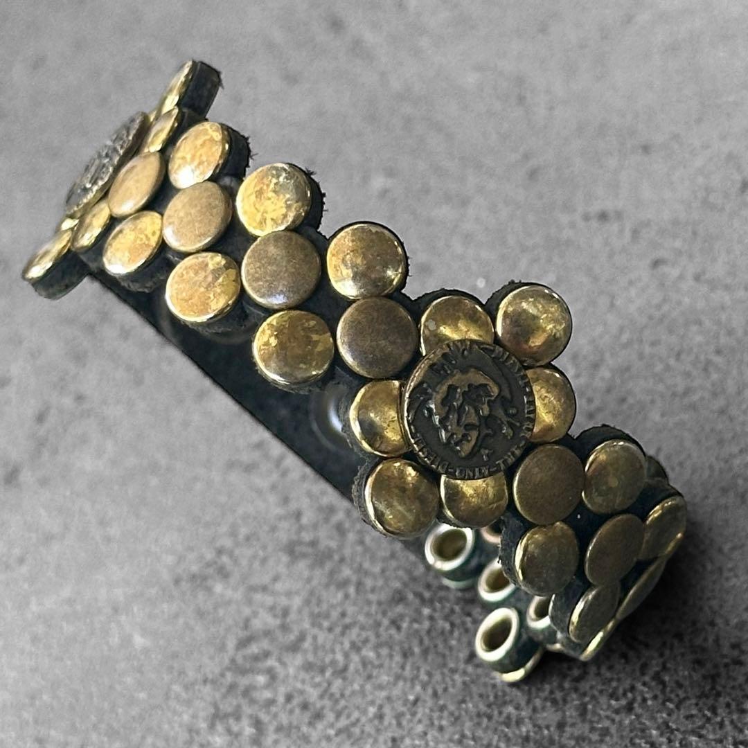 超希少✨DIESEL y2k 00s ブレイブマン スタッズ　レザーブレスレット