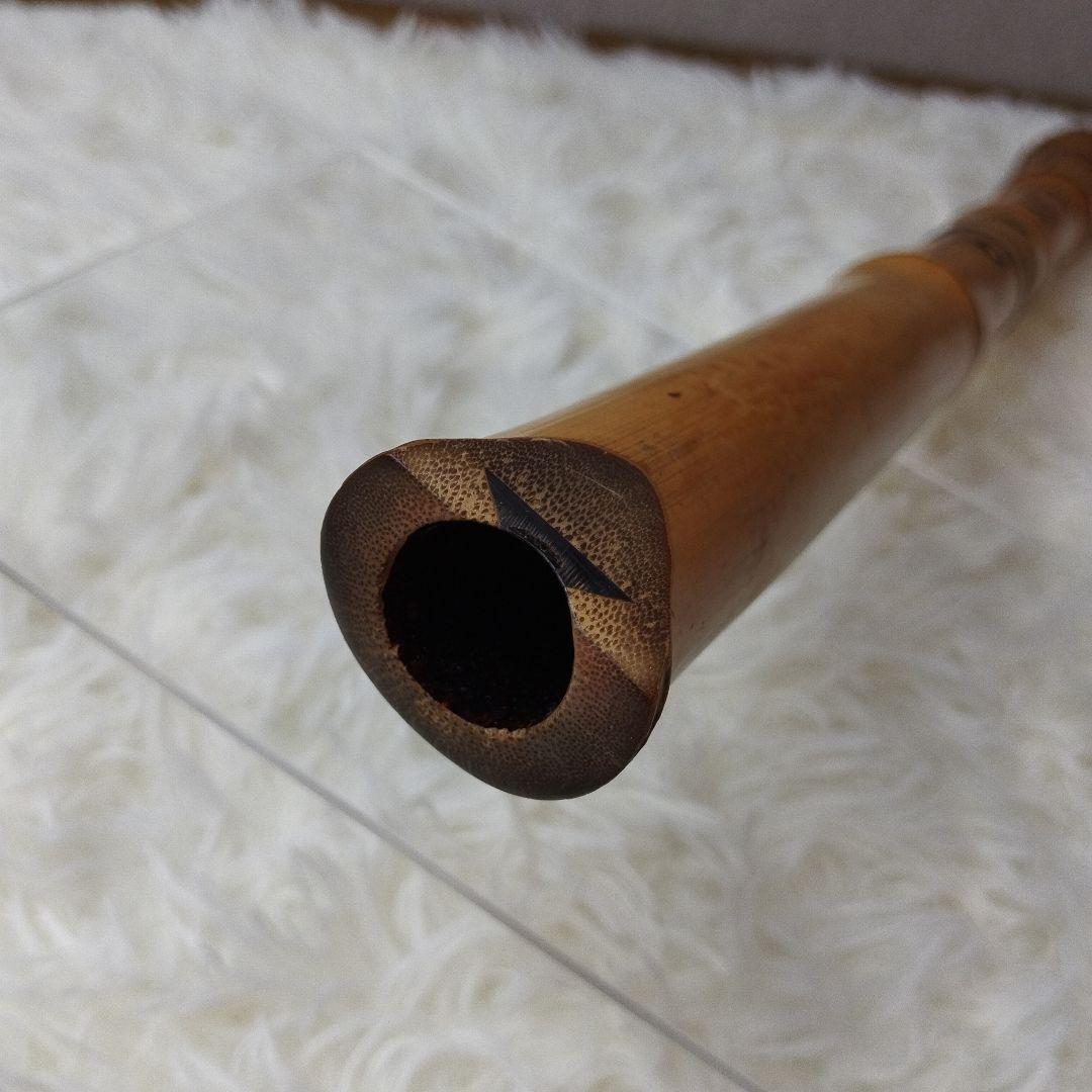 尺八　バチ型　銘あり　鳳晴　1印　1尺7寸　5孔　銀三線