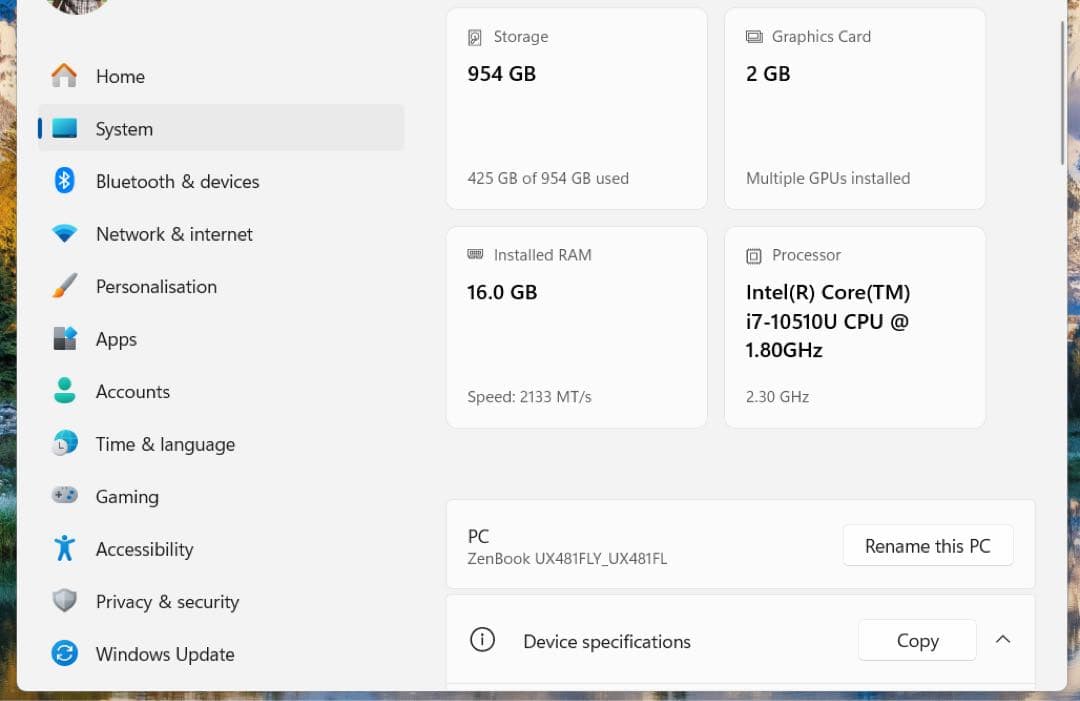 Windowsノート本体 ASUS ZenBook Duo UX481FLY