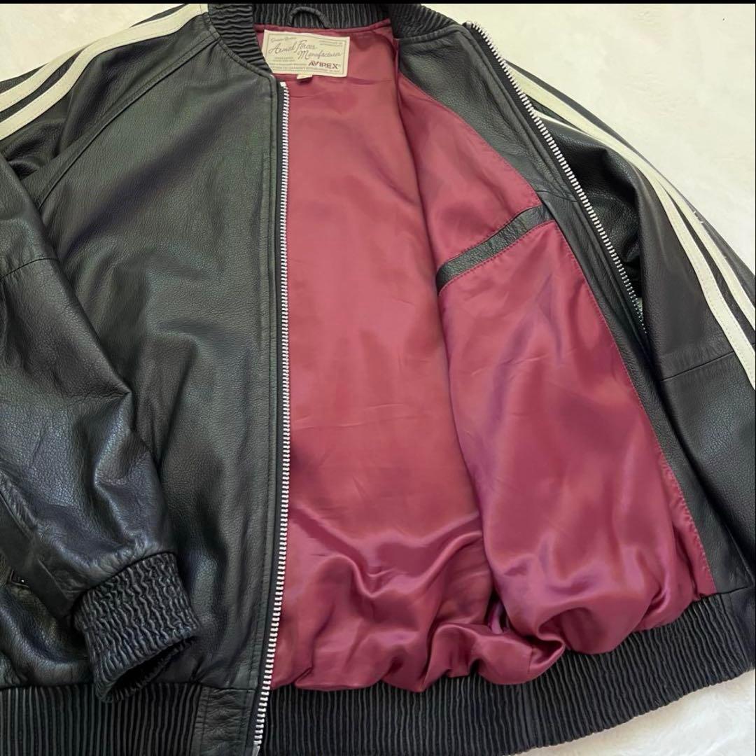 美品　AVIREX ラムレザー トラックジャケット