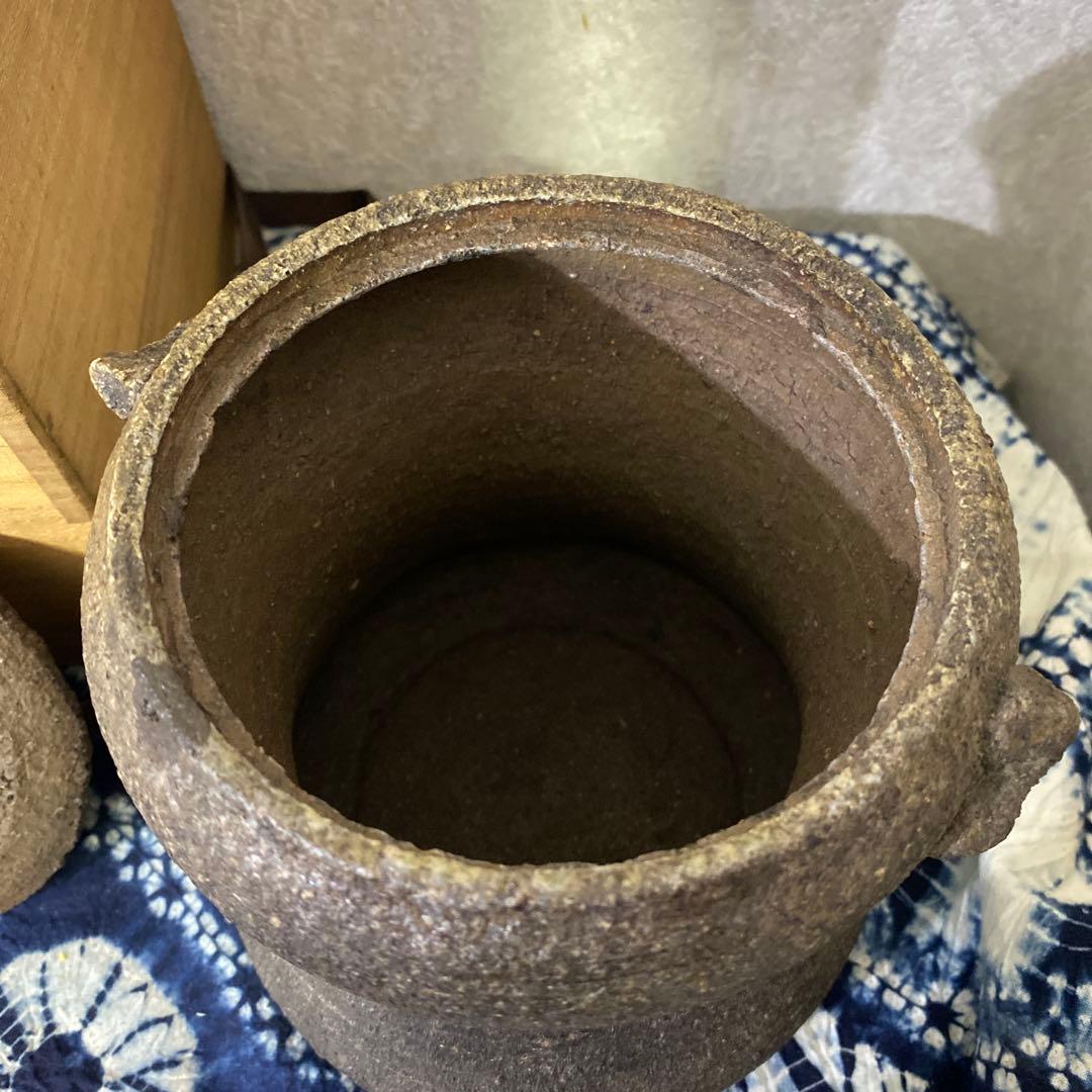 人間国宝　金重陶陽　備前　水指