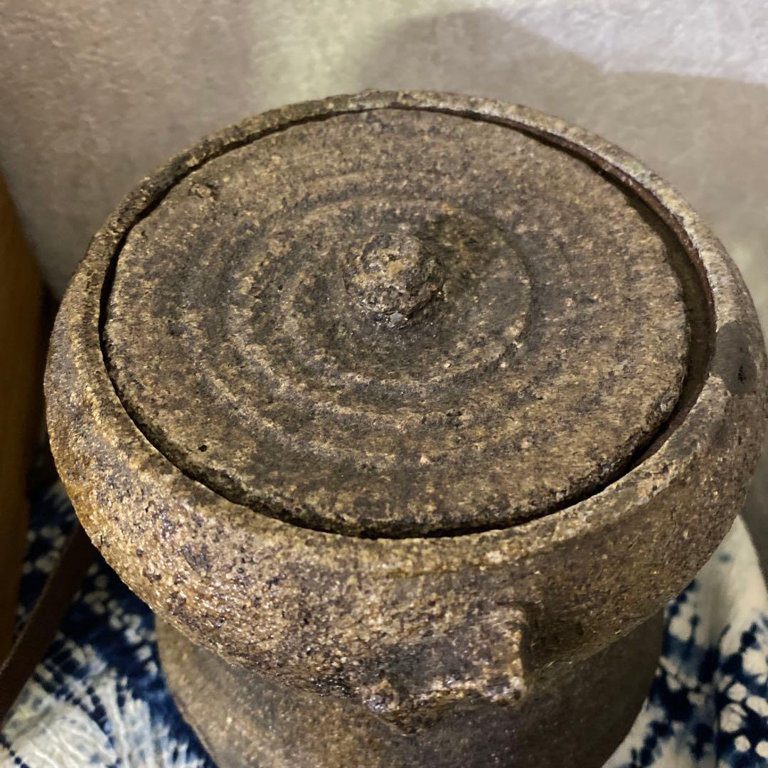 人間国宝　金重陶陽　備前　水指