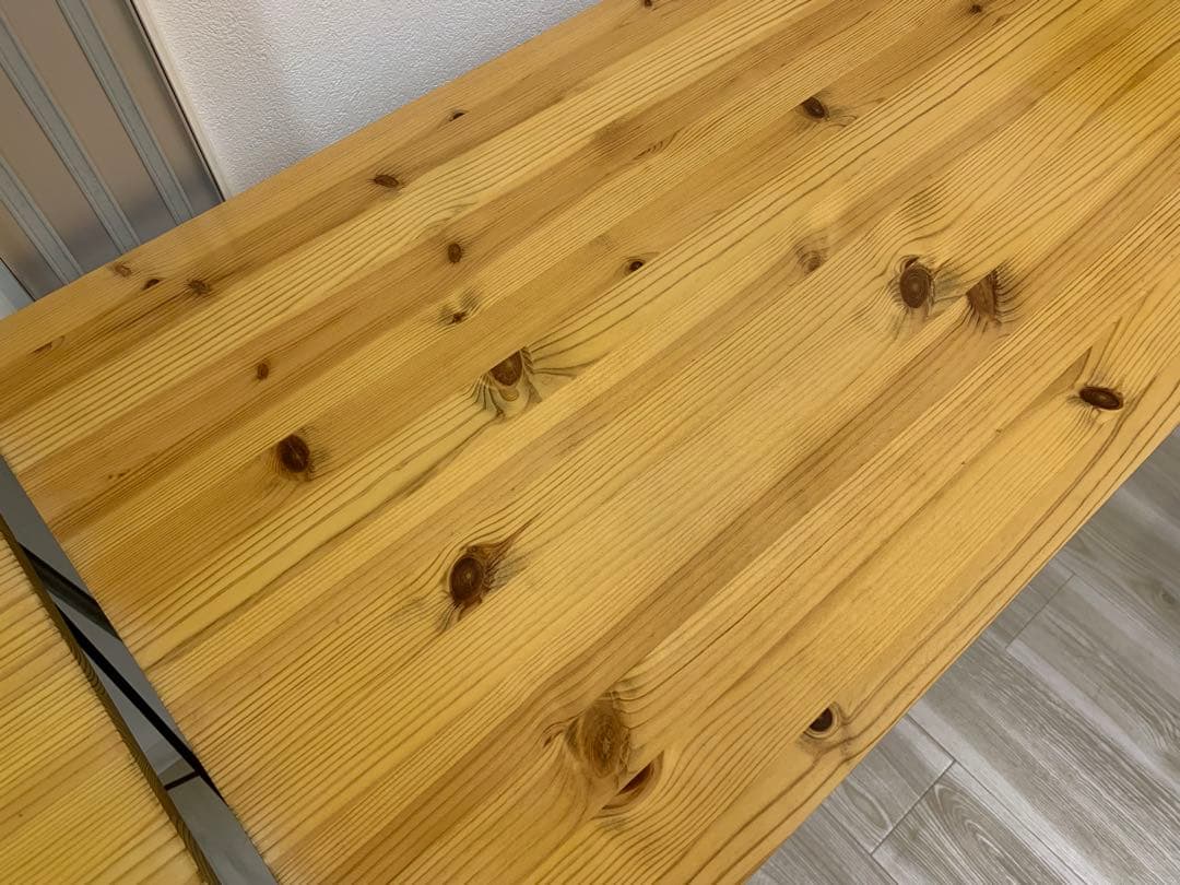 ナチュラルウッド ダイニングテーブル 2個セット(折りたたみ可)