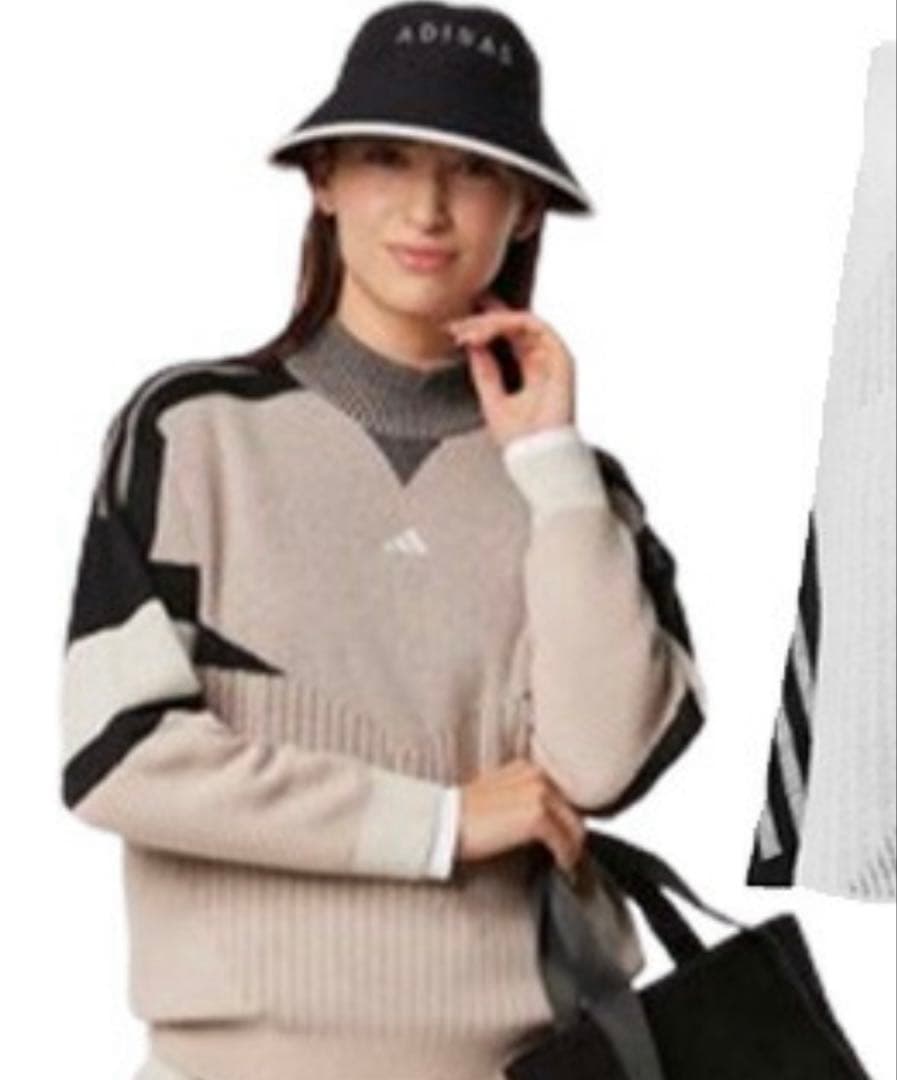 未使用　adidasゴルフ　モックネックセーターキルティングハーフパンツ　セット