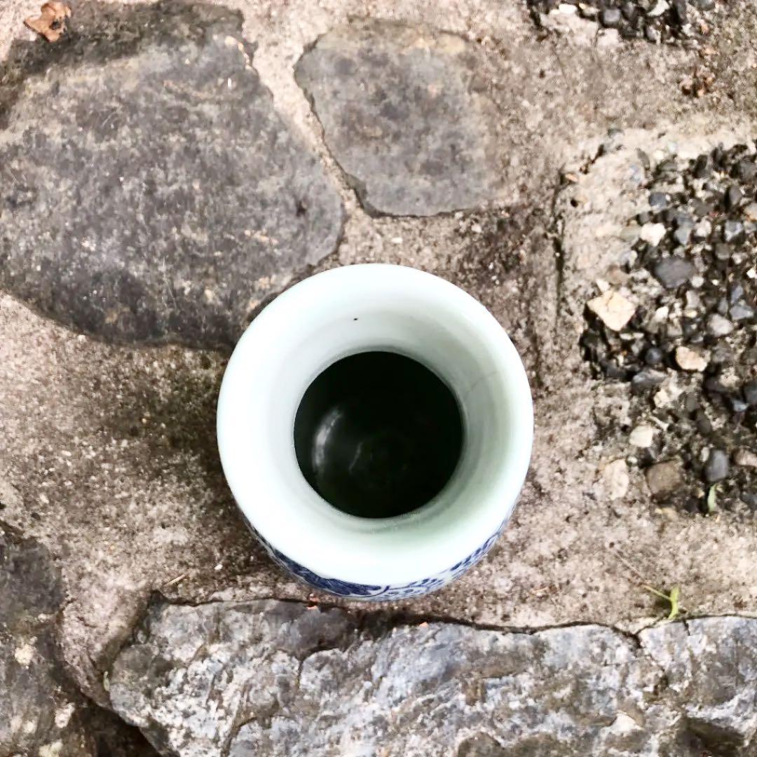 値下げ！古道具 骨董 中国唐物 染付 花入 花器 大清乾隆 印