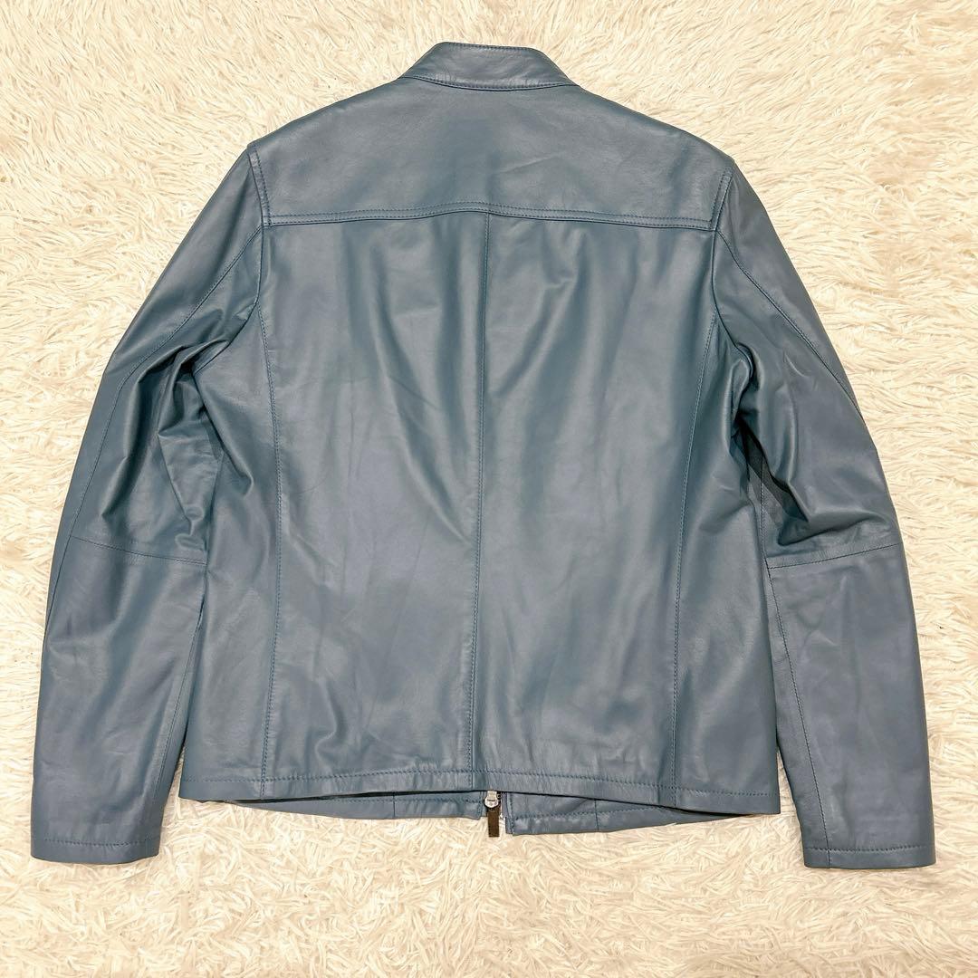 2023年　新品　ジョゼフ　シングルライダース　レザージャケット　ブルゾン　青