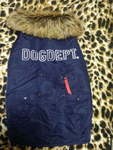 DOGDEPT. 犬服 ネイビーXL　ジャンパー　お散歩　寒さ対策　脱着簡単