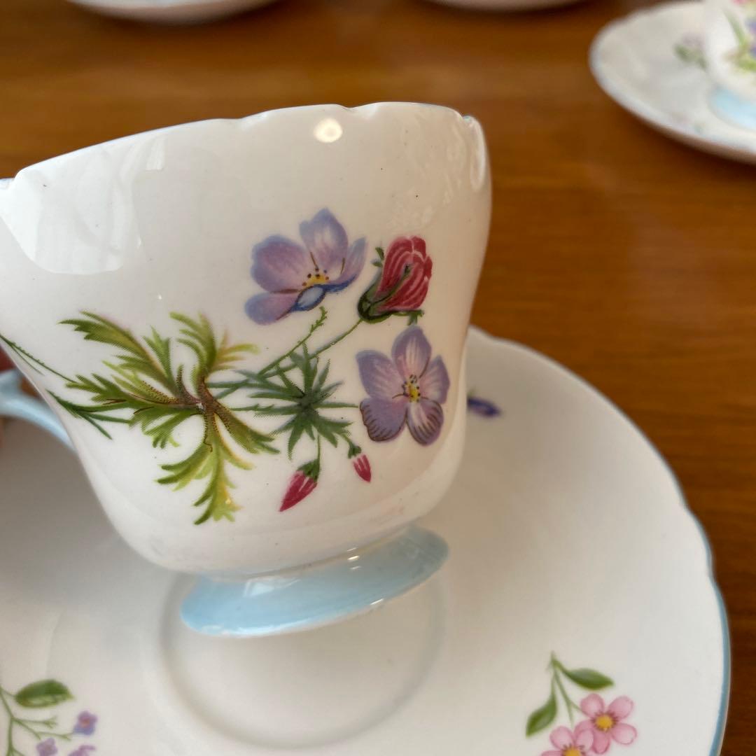 シェリー　ワイルドフラワー　色とりどりの野花が可愛い　コーヒーセット　デミタス