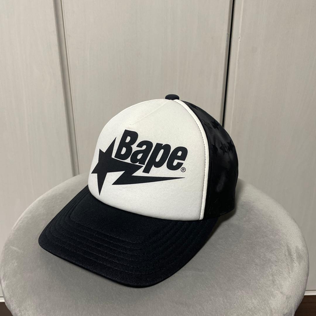Bape メッシュロゴキャップ ブラック