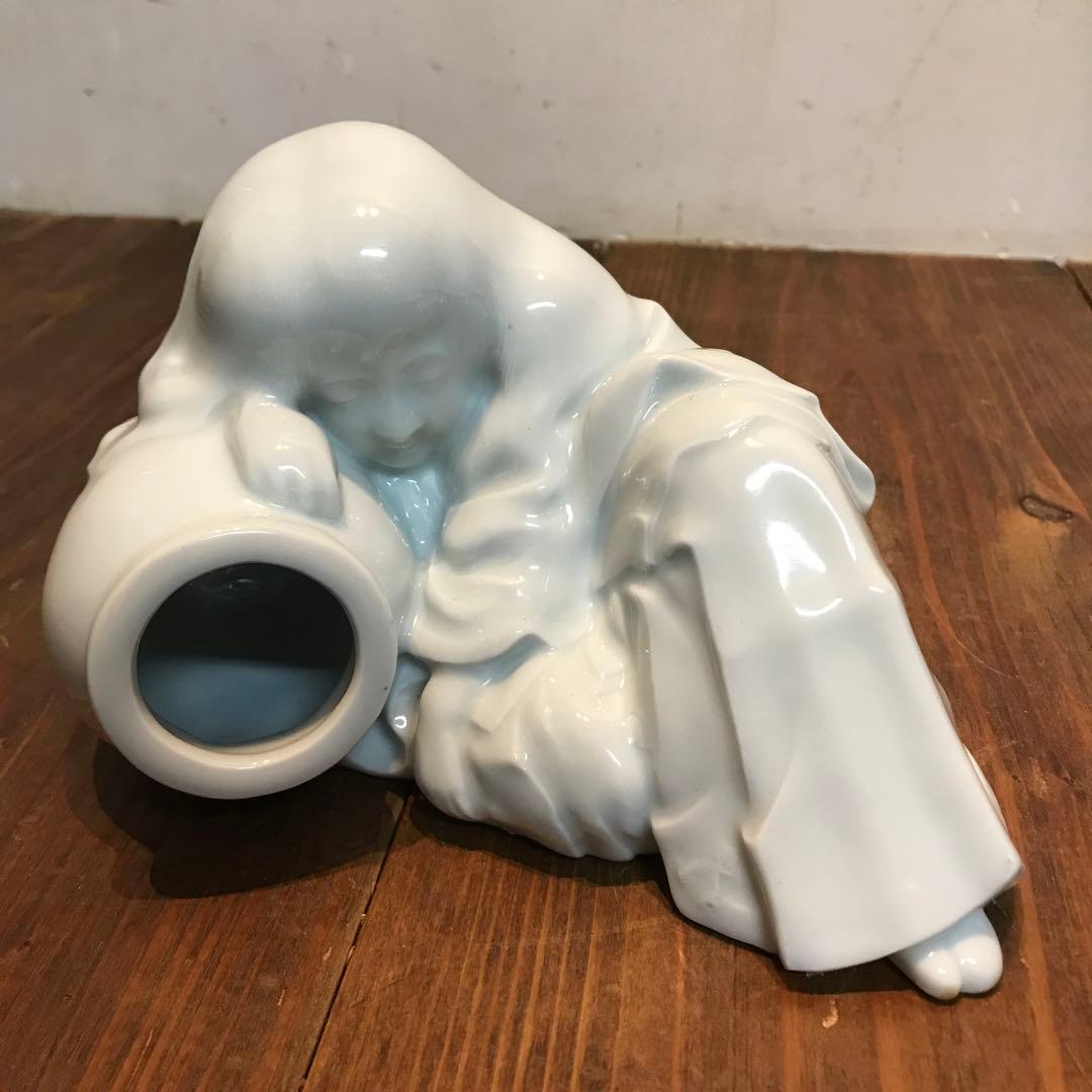 美品　陶器　慈山伯　猩々　白磁　置物　オブジェ　当時物　丁寧な作り