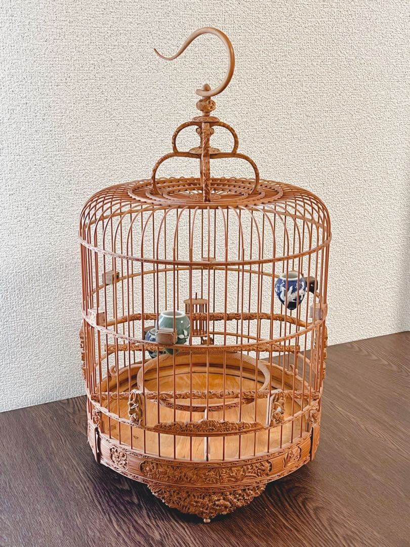 【蔵出し出品】アンティーク彫刻の鳥籠