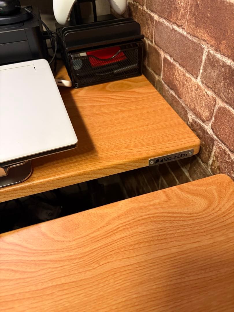 【美品・先着】Bauhutte ゲーミングデスク木目