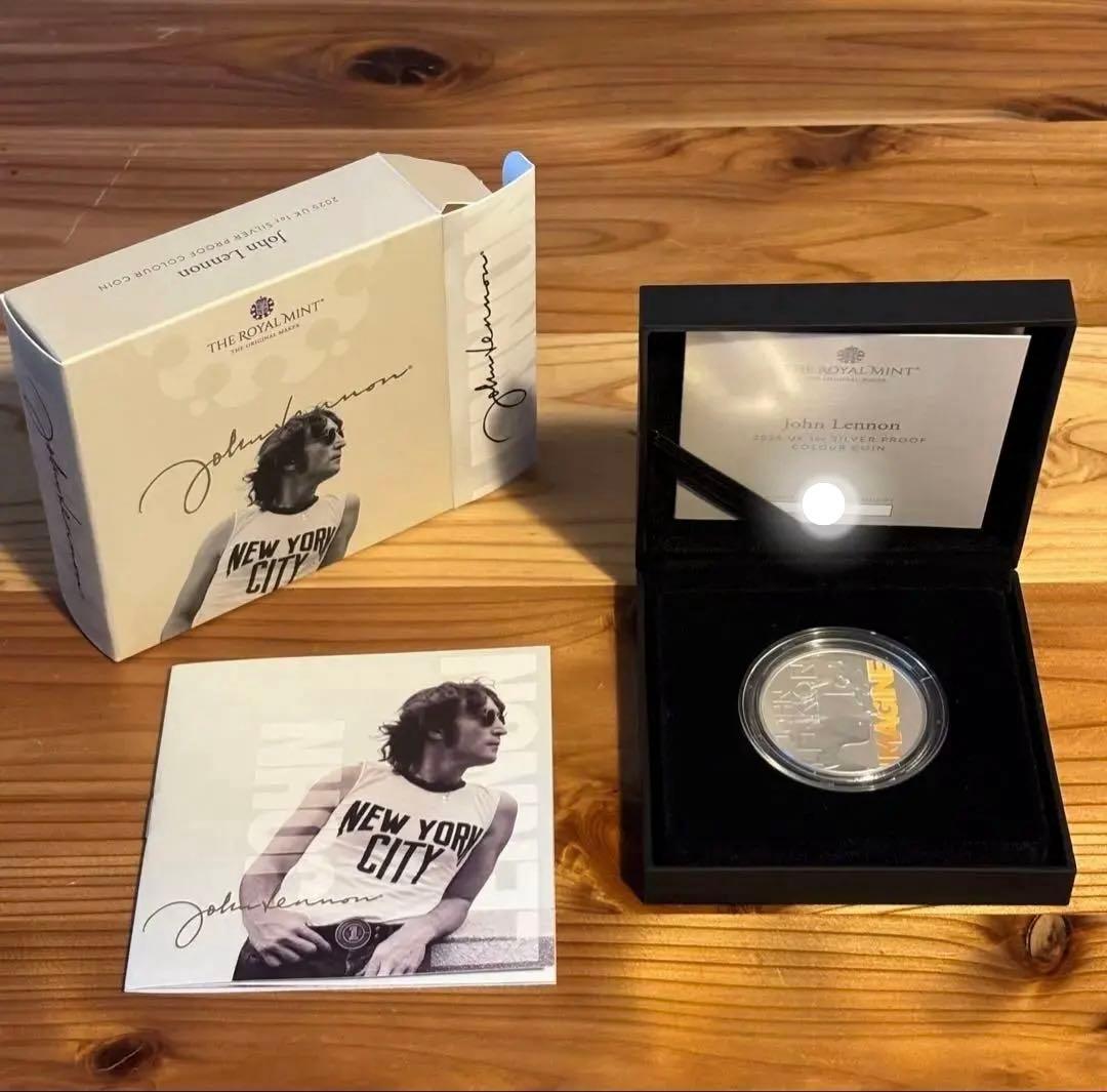 【5000枚限定 #717】2025 英国 ジョン・レノン 1オンス カラー銀貨