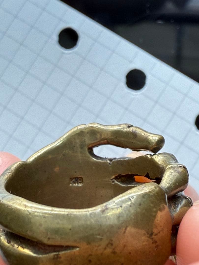 k18ブロンズ 骨の手 デザインリング