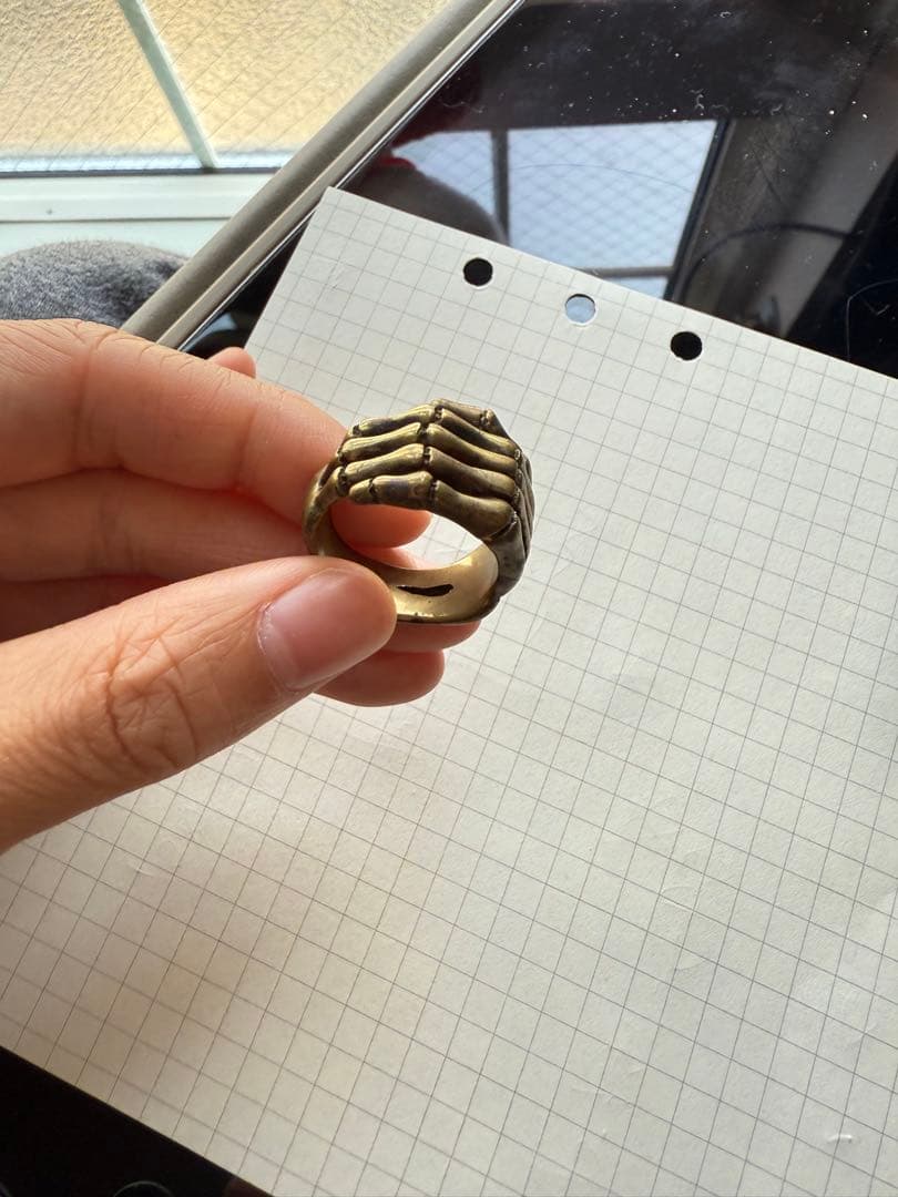 k18ブロンズ 骨の手 デザインリング