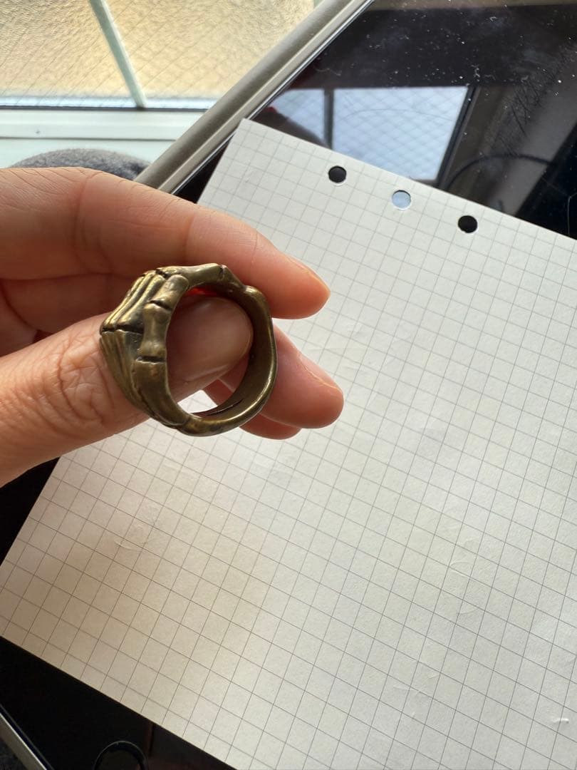 k18ブロンズ 骨の手 デザインリング