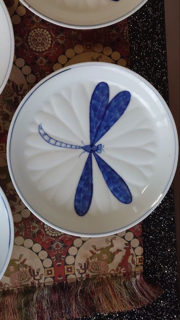 九谷須田菁華蜻蛉中皿５点