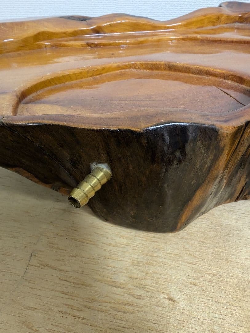 天然木 一枚板 茶盤 茶台 排水口付き 無垢材 置物