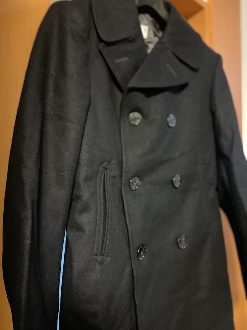 アメリカ海軍　US NAVY Pコート38L ブラック　ミリタリーコート米軍