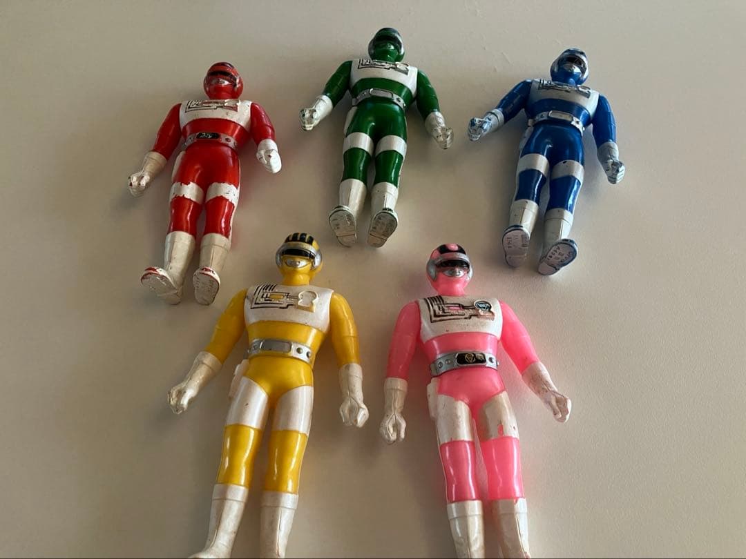 超電子バイオマン　ソフビ5体セット　１９８４年バンダイ