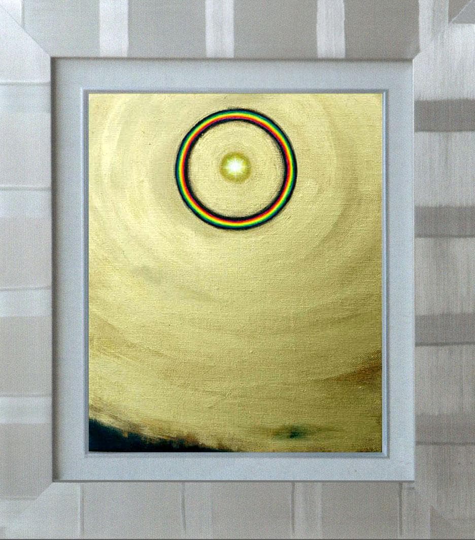 油絵 菅家令子 絵 絵画インテリア 額付(銀) F3-G112023 風景祈希望