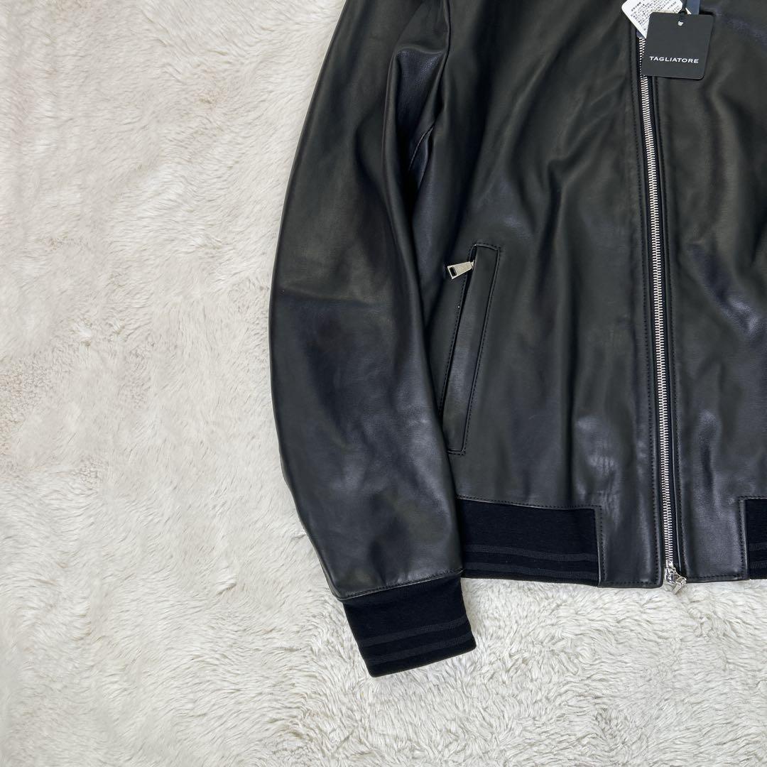 未使用TAGLIATORE タリアトーレ /定価18万 羊革 48 M〜L黒